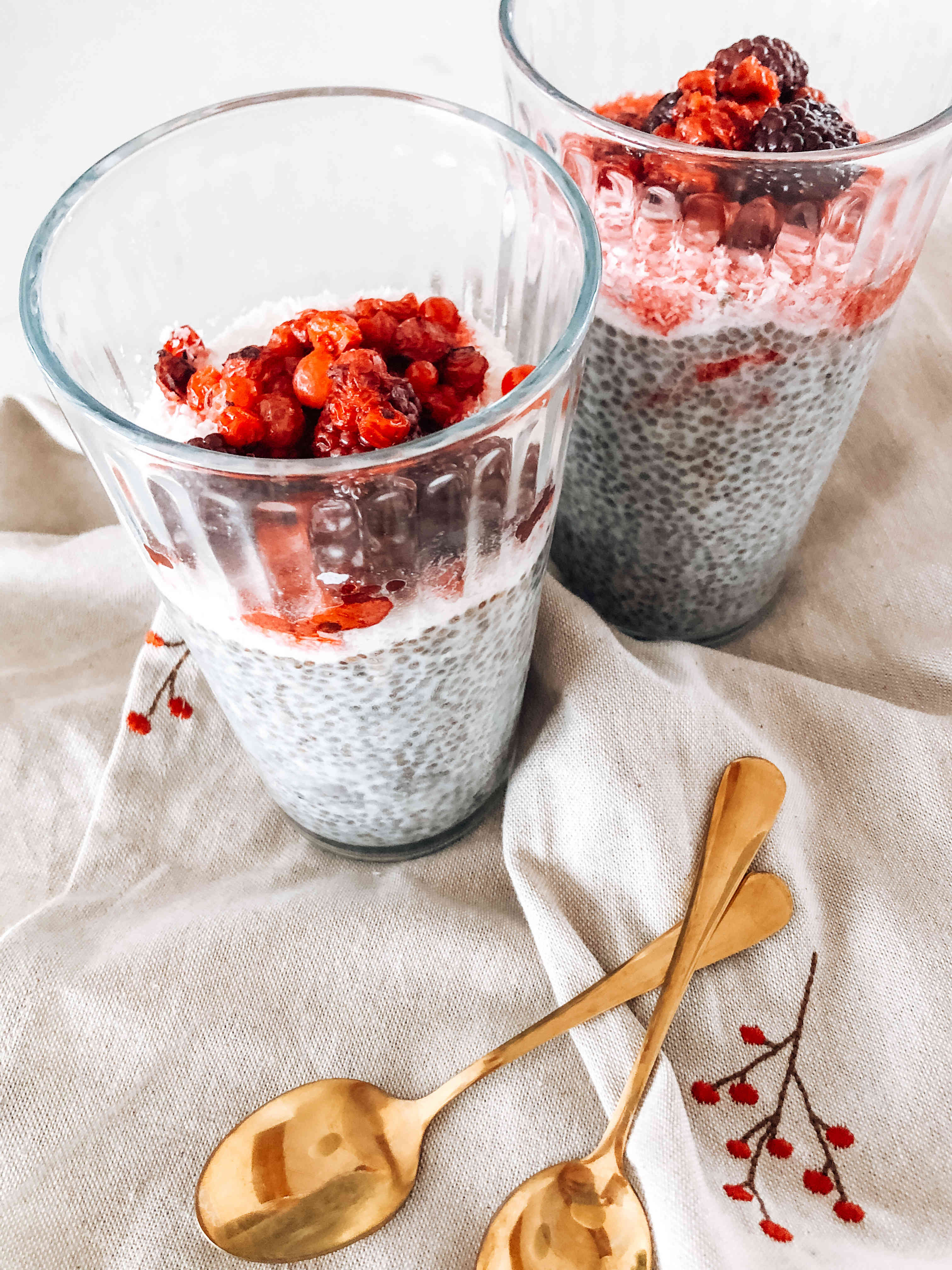 Berry fruit chia pudding Recipe for mental energy